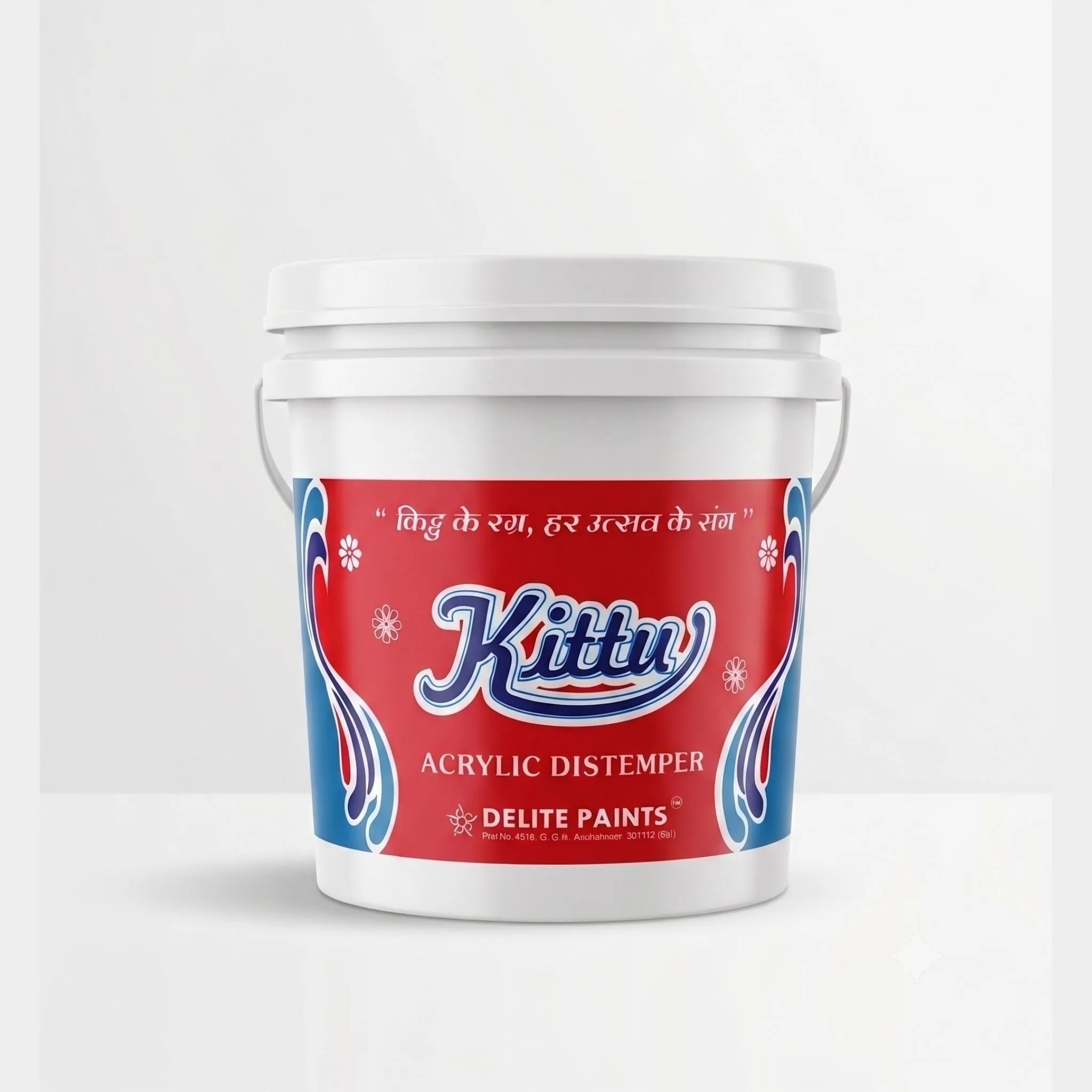 Bucket of Acrylic Distemper - High Quality Interior Wall Paint manufactured by Delite Paints