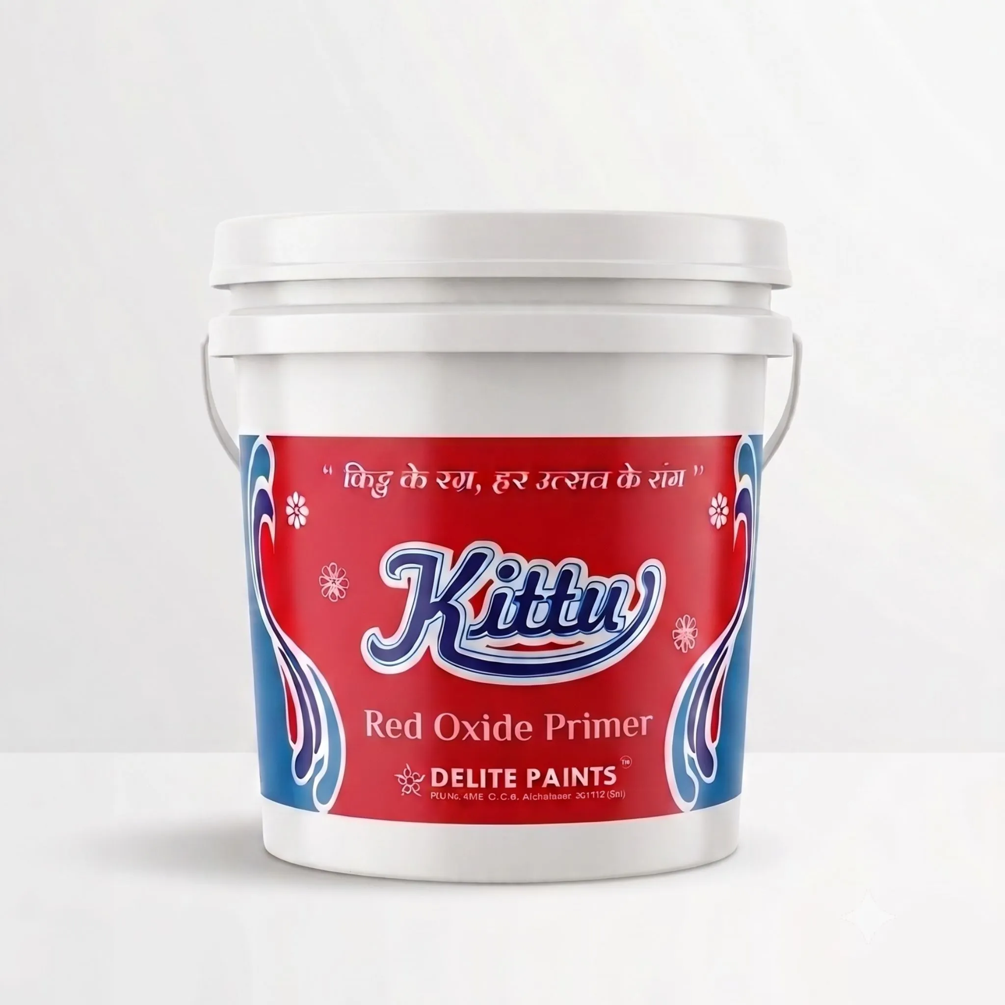 Bucket of Red Oxide Primer (WB/SB) - High Quality Interior Wall Paint manufactured by Delite Paints